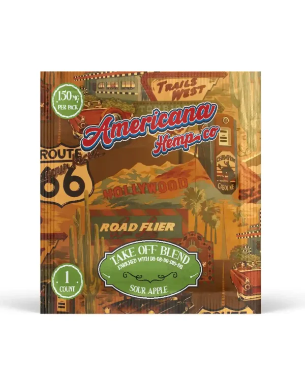 Americana hempco TakeOffBlend Sour Apple Gummy (150 mg Per Pack) (50 CT)