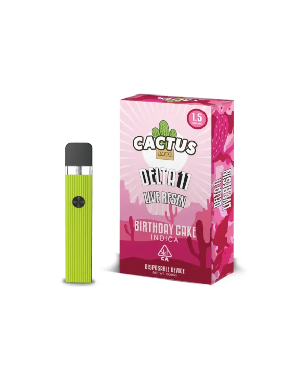 Cactus Delta 11 Live Resin Birthday Cake Indica (1.5 Grams) Disposable Device