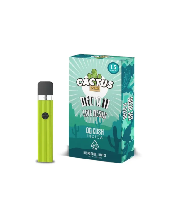 Cactus Delta 11 Live Resin OG Kush Indica (1.5 Grams) Disposable Device