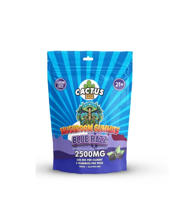 Cactus Mushroom Gummies Blue Razz (5CT) (2500 MG)