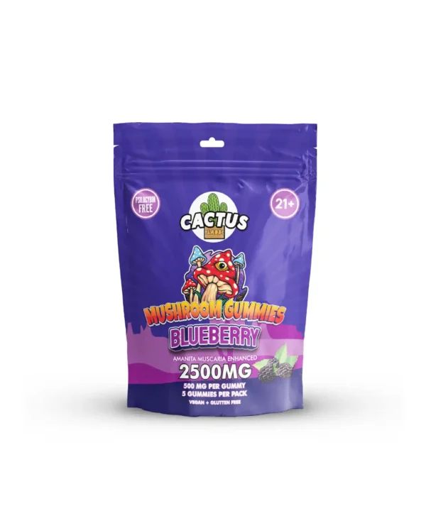 Cactus Mushroom Gummies BlueBerry (5CT) (2500 MG)