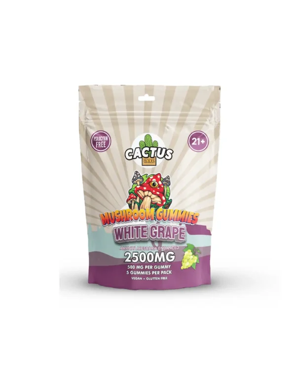 Cactus Mushroom Gummies White Grape (5CT) (2500 MG)