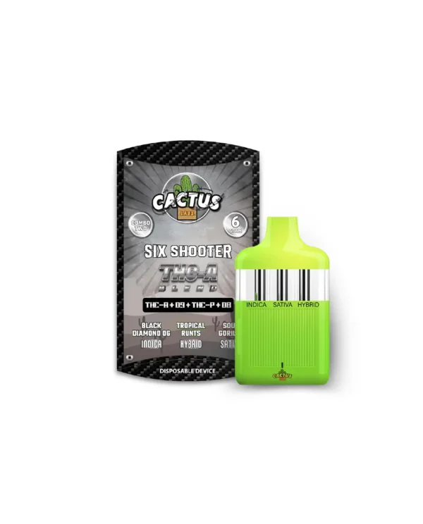 Six Shooter THC-A Blend Black Diamond OG + Tropical Runtz + Sour Gorilla (6 Grams) Disposable Device