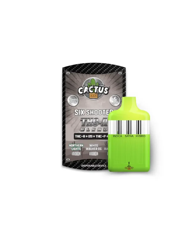 Six Shooter THC-A Blend Northern Lights + White Walker OG + Black Diamond OG (6 Grams) Disposable Device