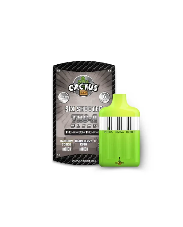 Six Shooter THC-A Blend Rainbow Cookie + BlackBerry Kush + Ice Cream Cake (6 Grams) Disposable Device