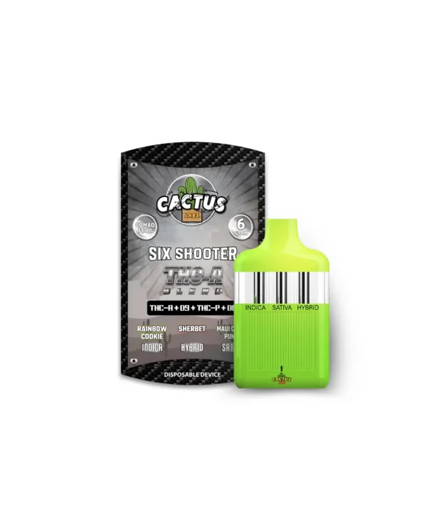 Six Shooter THC-A Blend Rainbow Cookie + Sherbet + Maui Citrus Punch (6 Grams) Disposable Device