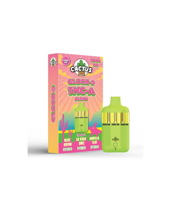 GLOCK-9 THC-A BLEND BLUE DREAM + LA KUSH CAKE + GORRILA GLUE (HYBRID + HYBRID + HYBRID) 9000 MG (3 in 1)