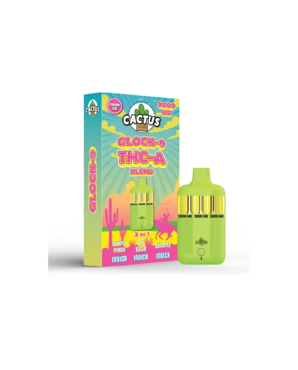 GLOCK-9 THC-A BLEND PURPLE PUNCH + OG KUSH + GUSHERS (INDICA + INDICA + INDICA) 9000 MG (3 in 1)