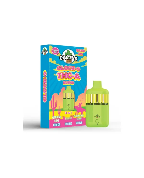 GLOCK-9 THC-A BLEND WEDDING CAKE + GELATO + STRAWBERRY CREAM (INDICA + HYBRID + SATIVA) 9000 MG (3 in 1)