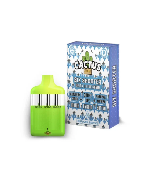 Six Shooter Delta 11 Live Resin BlueBerry Cookie + Grape APE + Pineapple Express (Indica+Hybrid+Sativa) 6ml Disposable