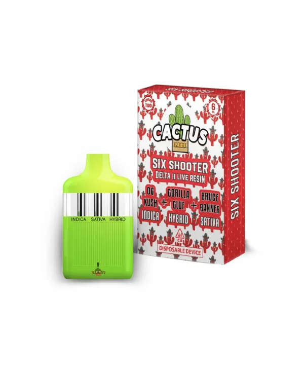 Six Shooter Delta 11 Live Resin OG Kush + Gorilla Glue + Bruce Banner (Indica+Hybrid+Sativa) 6ml Disposable