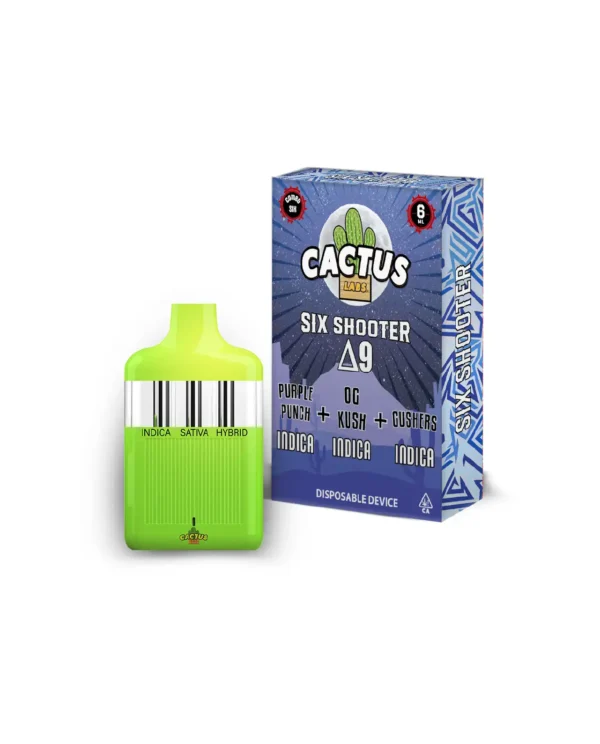 Six Shooter Delta 9 Purple Punch + OG Kush + Gushers (Indica + Indica + Indica ) 6ml Disposable