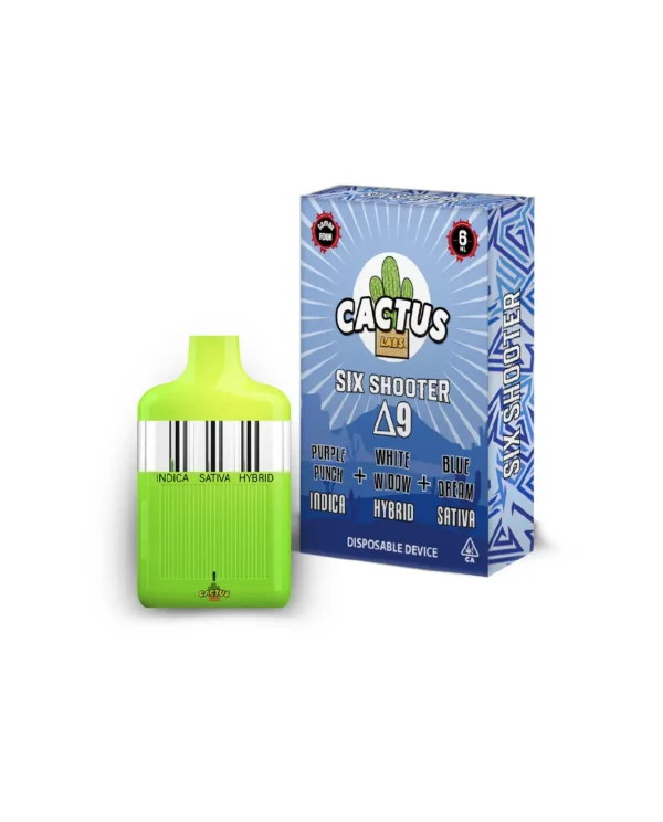 Six Shooter Delta 9 Purple Punch + White Widow + Blue dream (Indica + Hybrid + Sativa) 6ml Disposable