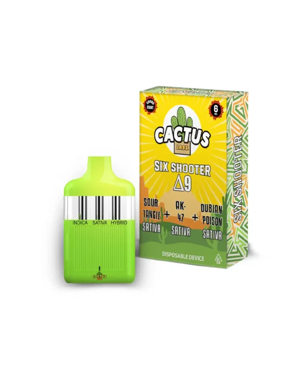 Six Shooter Delta 9 Sour Tangie + AK-47 + Dubian Poison ( Sativa + Sativa + Sativa) 6ml Disposable