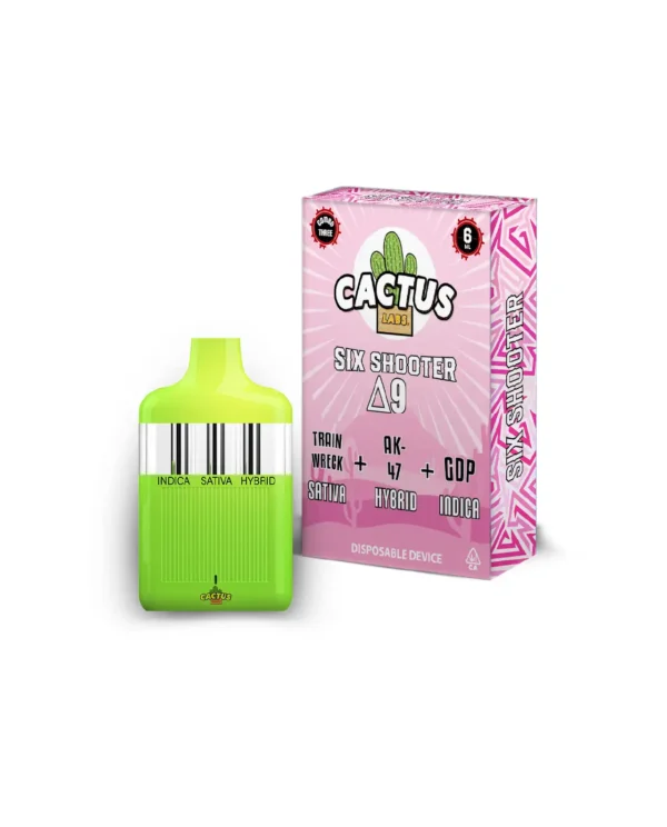 Six Shooter Delta 9 Train Wreck + AK-47 + GDP ( Sativa + Hybrid + Indica), 6ml Disposable