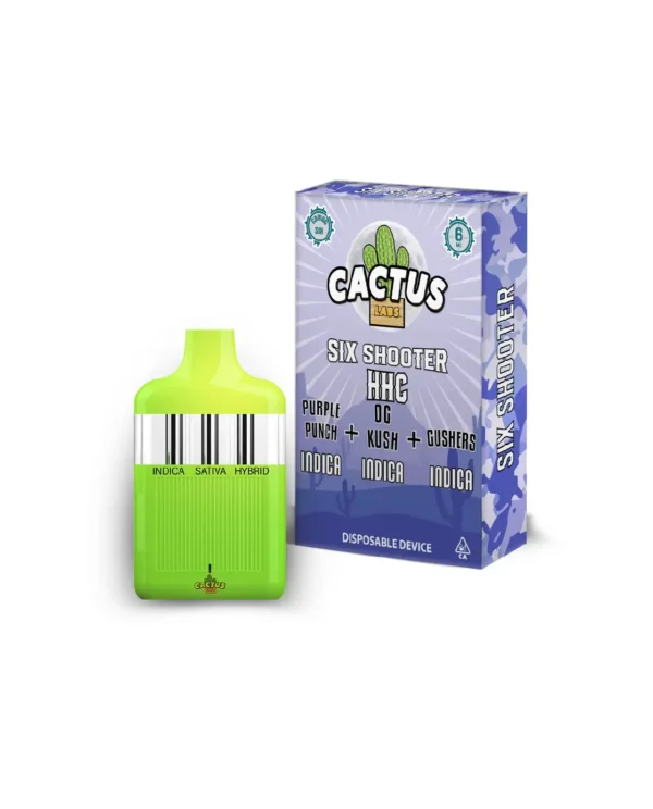 Six Shooter HHC Purple Punch + OG Kush + Gushers ( Indica Indica Indica ) 6ml Disposable