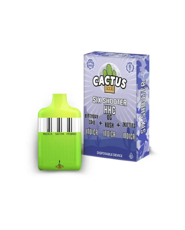 Six Shooter HHC Zkittles + Birthday Cake + OG Kush ( Indica Indica Indica ) 6ml Disposable