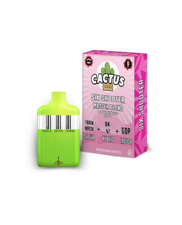 Six Shooter Master Blend Train Wreck + AK-47 + GDP ( Sativa + Hybrid + Indica) 6ml Disposable